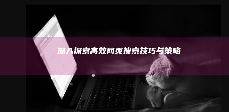 深入探索：高效网页搜索技巧与策略